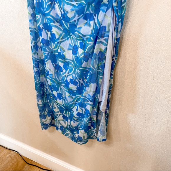 By Anthropologie The Maya Ruched Floral Mesh Midi Dress Size Small - Picture 7 of 12